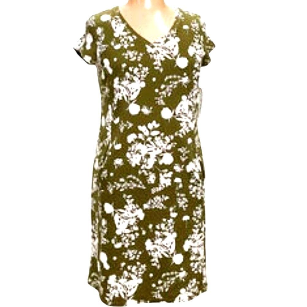 Liz Claiborn Burnt Olive Floral X-Large Dress